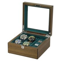 Rothenschild Boîte à montres RS-2440-W pour 4 Montres et Boutons de manchette