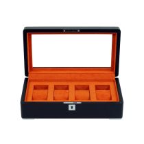Rothenschild RS-3420-4-BL-ORA Boîte à montres noir [4] avec velours orange
