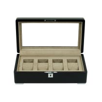 Rothenschild RS-3420-4-BL-TAN Boîte à montres noir [4] avec velours beige