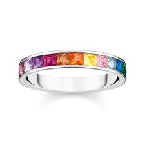 Thomas Sabo Bague Femme TR2403-477-7-52 Pierre Arc-en-ciel taille 52