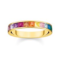 Thomas Sabo Bague Femme TR2403-996-7-54 Pierre Arc-en-ciel taille 54