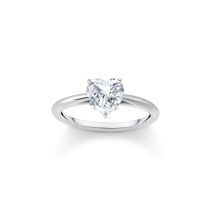 Thomas Sabo TR2476-051-14-56 Bague argentée avec pierre blanche en forme de cœur Femme
