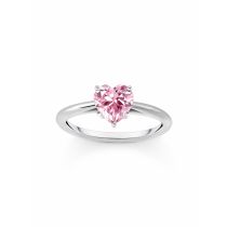 Thomas Sabo TR2476-051-9-54 Bague argentée avec pierre rose en forme de cœur Femme