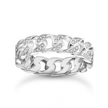 Thomas Sabo TR2500-051-14-56 Bague - à maillons pierres blanches argent Femmes