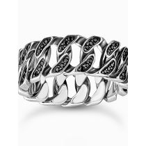 Thomas Sabo TR2501-643-11-64 Bague unisexe - Maillons de chaîne pierres noires argent