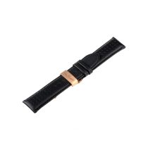Universel Bracelet de montre [24 mm] noir avec boucle déployante en rose Ref. 23835