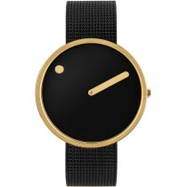 PICTO 43387-1020 Montre Unisexe Black and Gold 40mm 5ATM