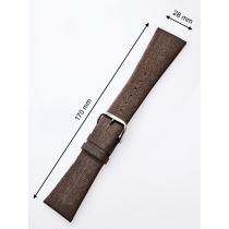 Perigaum Bracelet en cuir textile 28 x 170 mm brun boucle argentée