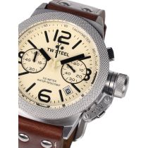 TW Steel CS13 Canteen Leather Chronographe Montre Homme 45mm 10ATM