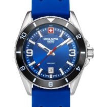 Swiss Alpine Military 7034.1836 Montre Homme Sierra argent bleu 42mm 10ATM