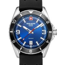 Swiss Alpine Military 7034.1839 Montre Homme Sierra argent bleu 42mm 10ATM
