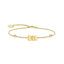Thomas Sabo A2203-414-39-L19V Bracelet Avec Haribo Ours d'Or Et De Pierres Plaqué or