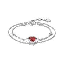 Thomas Sabo A2222-051-10-L19V Bracelet Double rangée avec cœur Elyndra Argent