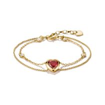 Thomas Sabo A2222-414-10-L19V Bracelet Double rangée avec cœur Elyndra Plaqué or