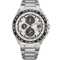 Citizen AT8238-84A Montre Homme Eco-Drive Super-Titane Radio Chronographe 44mm 10ATM