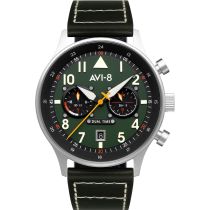 AVI-8 AV-4088-02 Carey Dual Time Montre Homme 44mm 5ATM