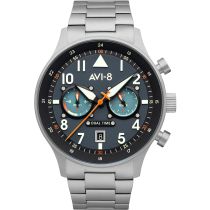 AVI-8 AV-4088-22 Carey Dual Time Montre Homme 44mm 5ATM