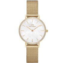 Daniel Wellington DW00100662 Montre Femme Petite Lumine Bezel Evergold 28mm 3ATM 