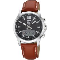 ETT Eco Tech Time EGA-11713-21L Montre Homme Radio-pilotée Solaire Drive Professional Chronographe 45mm 5ATM 