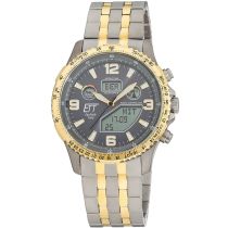 ETT Eco Tech Time EGT-11722-52M Montre Homme Radio-pilotée Solaire Drive Professional Chronographe Titane 45mm 10ATM 