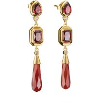 Thomas Sabo H2332-414-10 Boucles d'oreilles Pierres rouges Elyndra Plaqué or 50,0 mm Femmes