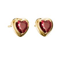 Thomas Sabo H2344-414-10 Clous d'oreilles Cœur rouge grenat Elyndra Plaqué or 10,5mm Femmes
