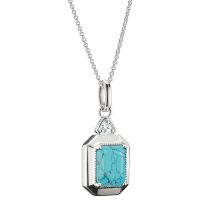 Thomas Sabo KE2366-405-17-L45V Chaîne Octogone avec imitation turquoise Elyndra Argent Femmes