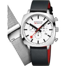 Mondaine MSL.41410.LBV.SET Montre Homme Grand Cushion Set Chronographe 41mm 5ATM