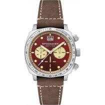 Spinnaker SP-5068-05 Montre Homme Hull Chronographe Burnt Maroon 42mm 10ATM