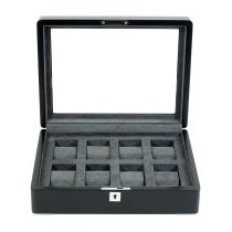 Rothenschild RS-3420-8-BL-CHA Boîte à montres noir [8] avec velours gris