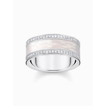 Thomas Sabo TR2446-041-14-56 Bague ruban argentée avec zircon blanc et émail Femme