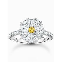 Thomas Sabo TR2493-051-4-54 Bague cocktail fleur avec pierres argent Femmes
