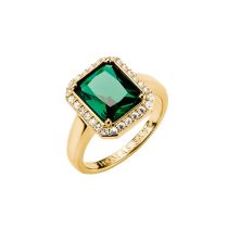 Thomas Sabo TR2508-971-6-54 Bague avec pierre octogonale verte Elyndra Plaqué or Femmes
