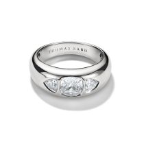 Thomas Sabo TR2525-051-14-58 Bague avec pierres zircone facettées blanches Argent Femmes