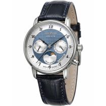 Zeppelin 8537-3 Montre Homme Friedrichshafen Phase Lunaire 35mm 5ATM